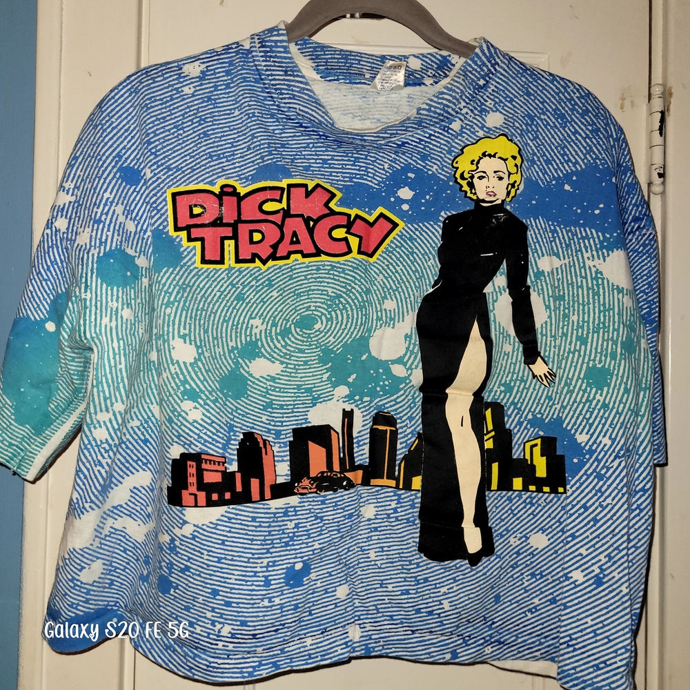 Dick Tracy Graphic Crop Top - Blue